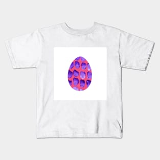 Easter egg - animal print with stains, isolated on white background. Simple pink and violet boho watercolor. Design for background, cover and packaging, Easter and food illustration, greeting card. Kids T-Shirt